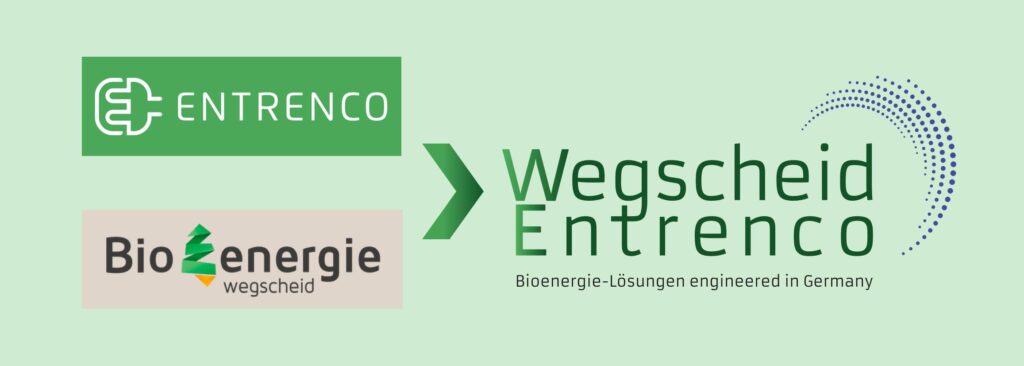 Wegscheid Entrenco Teamarbeit aus Entrenco und Bioenergie Wegscheid Logos und Zusammenführung